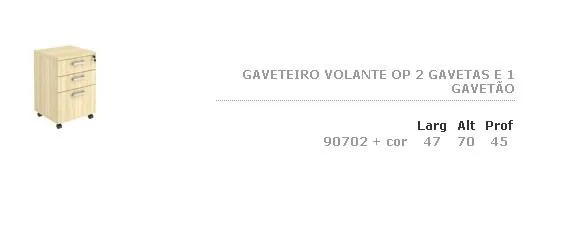 Gaveteiro Volante op 2 Gavetas e 1 Gavetão · código 113