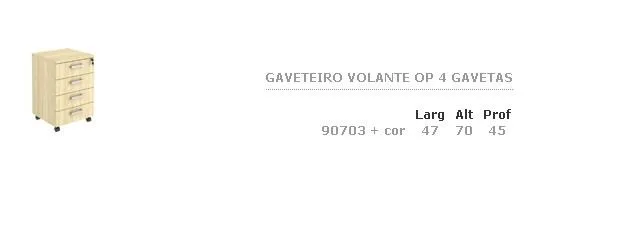 Gaveteiro Volante op 4 Gavetas · código 114