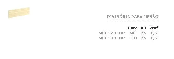 Divisória Para Mesão · código 139